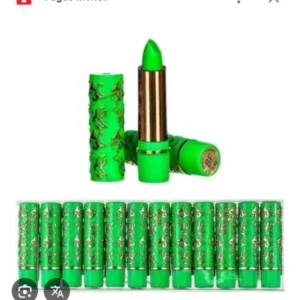 Batom BellaFemme verde que muda de cor na boca  12 unidades.