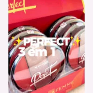Bella femme Perfecte Paleta 3 em 1 Blush /contorno / iluminador 12  na caixa