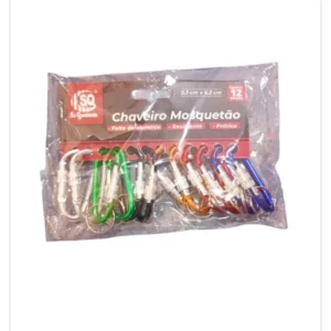 Chaveiro Mosquetão 12 peças SQ