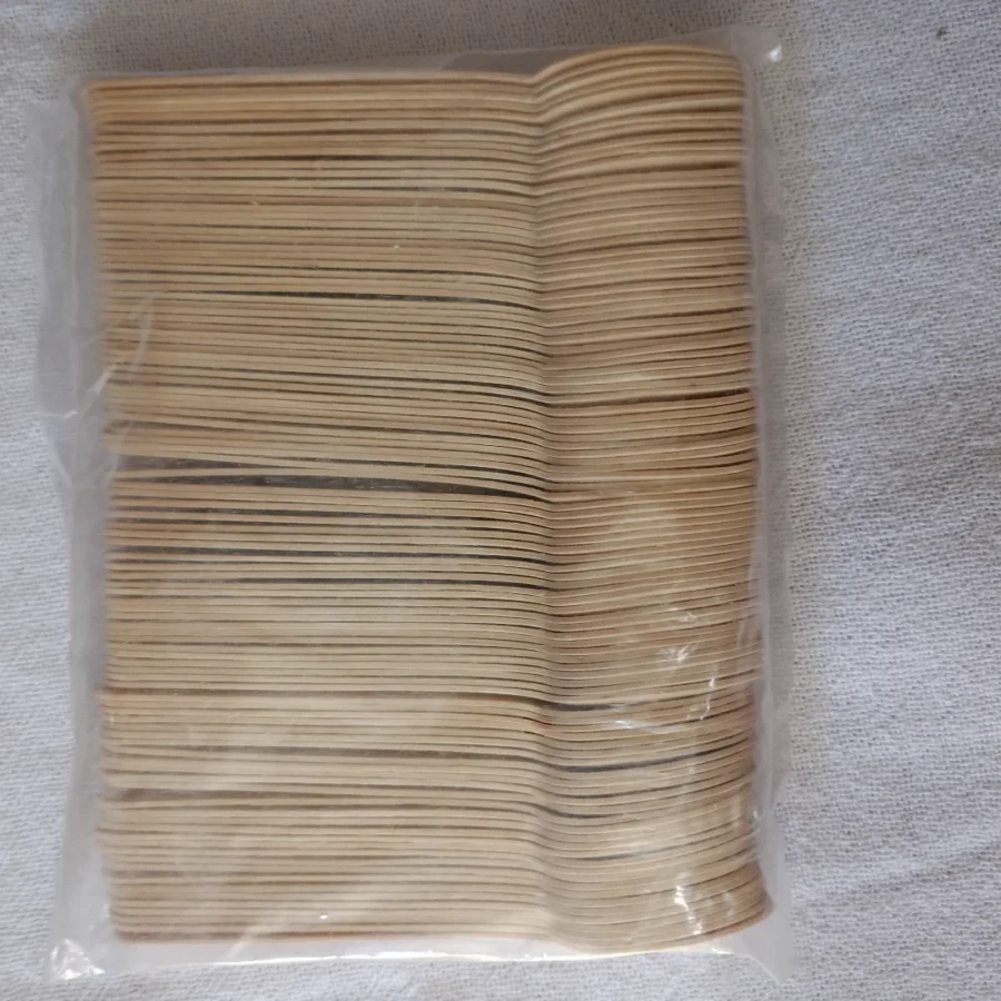 Colher De Madeira 100Peças