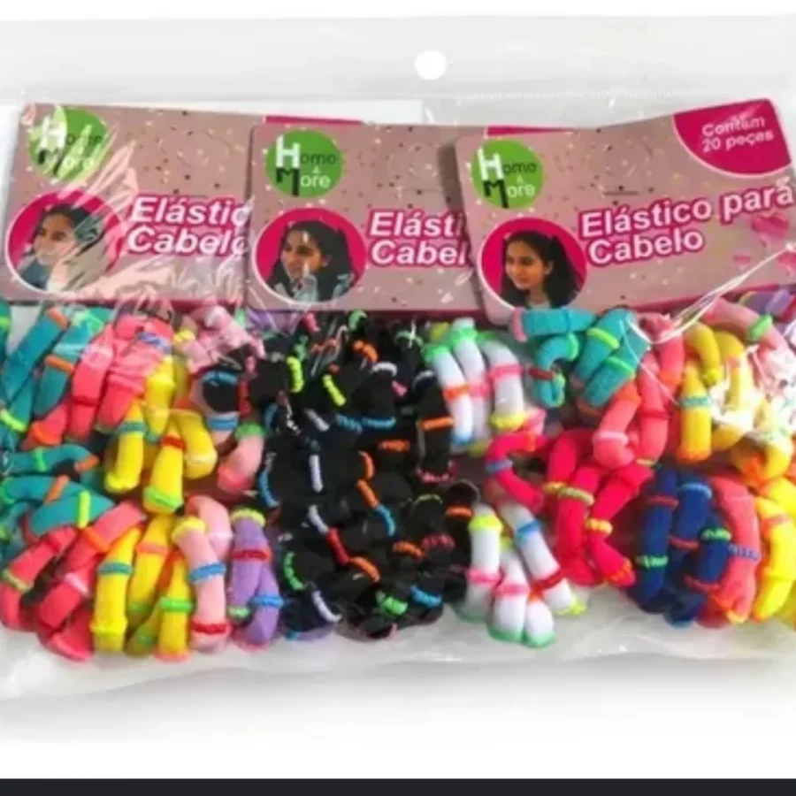ELASTICO PARA CABELO COLORIDOS 20 PEÇAS