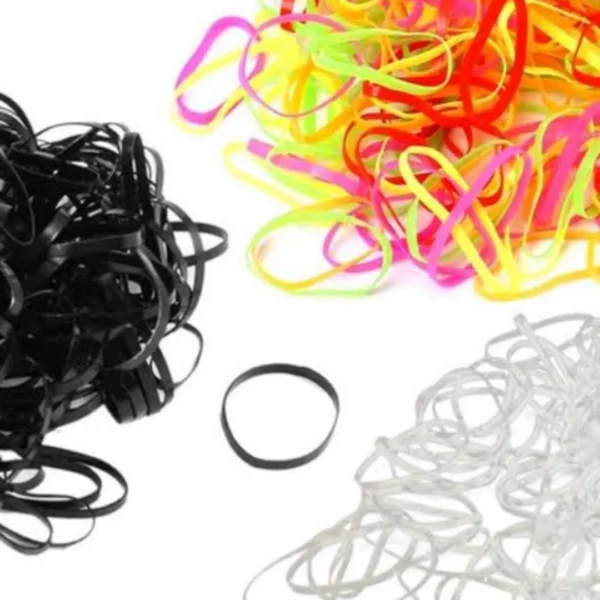 ELASTICO PARA CABELO COLORIDOS ,PRETO E INCOLOR 12 PEÇAS