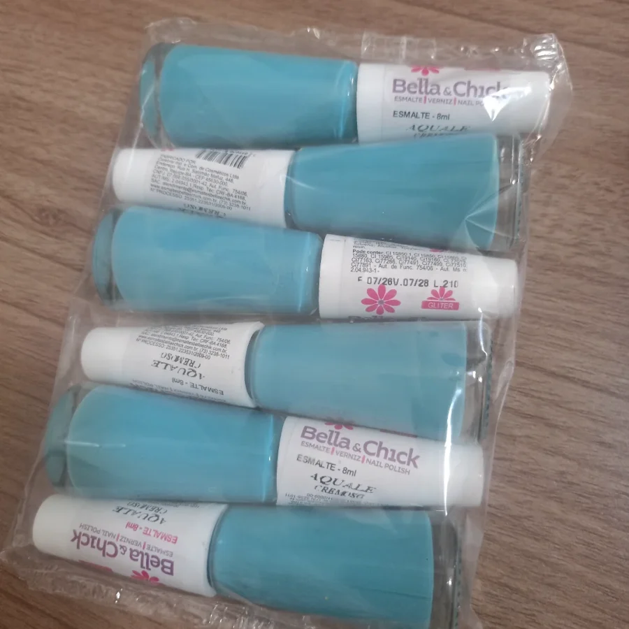 Esmalte Bella chick azule Cremoso 6 Unidades
