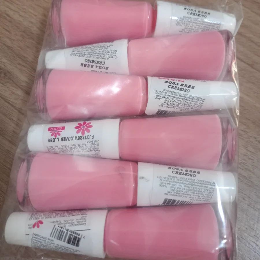 Esmalte Rosa Bebe Cremoso com 6 Unidades