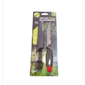 Faca de Pesca Cabo Flutuante Aço Inox vem com Uma capa de Plastico 1 Unidade