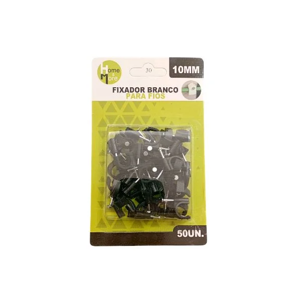 Fixador Preto p/ Fios10mm HM 50pçs
