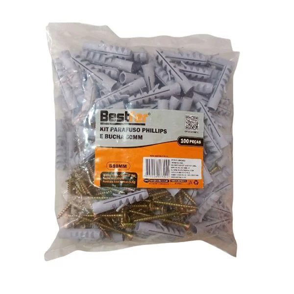 Kit Parafuso Phillips e Bucha 60mm