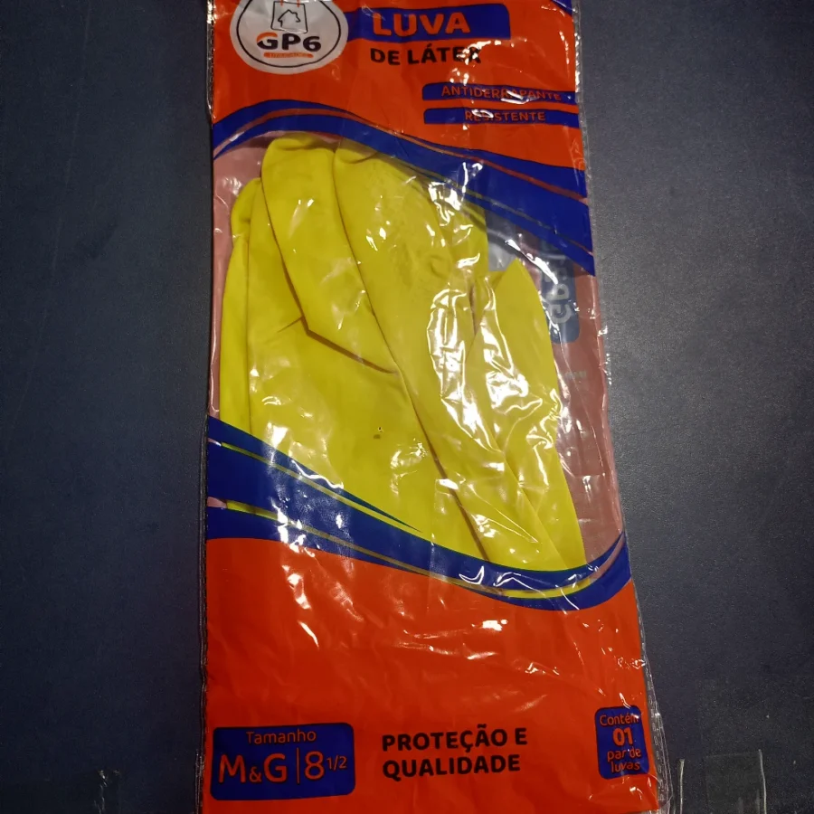 Luva de Latex Antiderraante e Resistente contem 1 pa tamanho M/ G