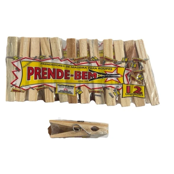 Prendedores de Madeira P/Roupas 12un