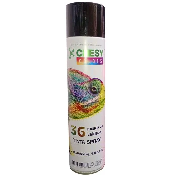 Tinta Spray Preto Brilhante 210g Chesy Colors