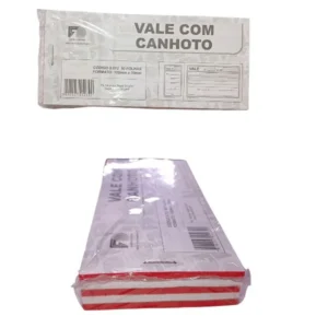 Vale c/ Canhoto 155mmx70mm  50 Folhas c/ 5 unds