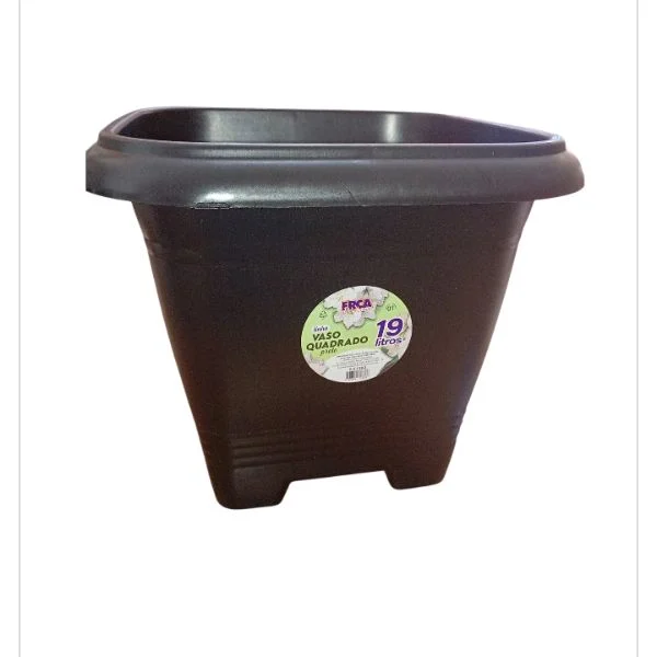 Vaso Quadrado 19 Litros  Preto